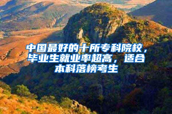 中国最好的十所专科院校，毕业生就业率超高，适合本科落榜考生