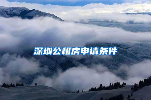 深圳公租房申请条件