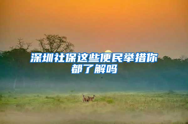 深圳社保这些便民举措你都了解吗