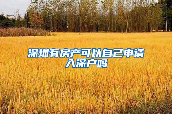 深圳有房产可以自己申请入深户吗