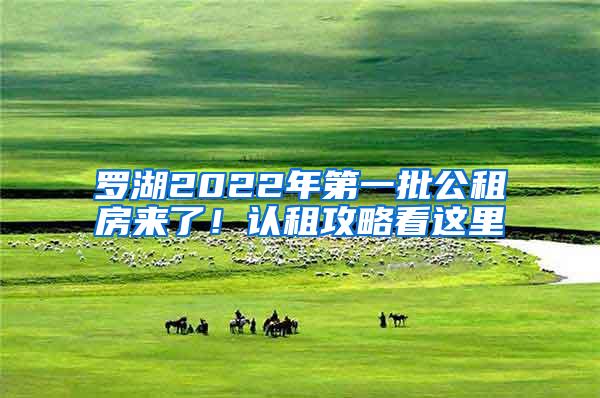 罗湖2022年第一批公租房来了！认租攻略看这里→