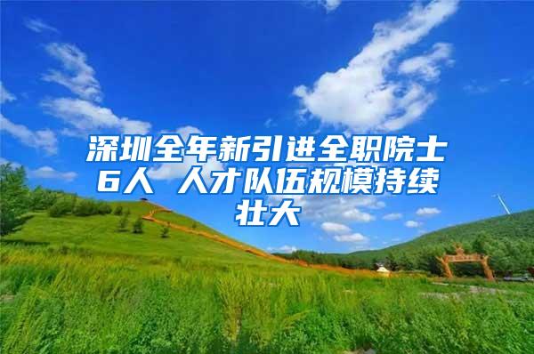 深圳全年新引进全职院士6人 人才队伍规模持续壮大