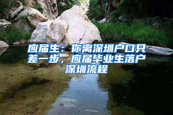 应届生：你离深圳户口只差一步，应届毕业生落户深圳流程