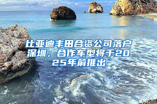 比亚迪丰田合资公司落户深圳，合作车型将于2025年前推出