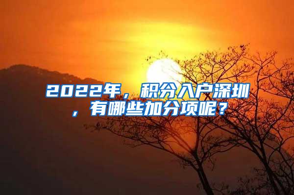 2022年，积分入户深圳，有哪些加分项呢？