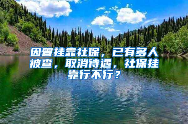 因曾挂靠社保，已有多人被查，取消待遇，社保挂靠行不行？