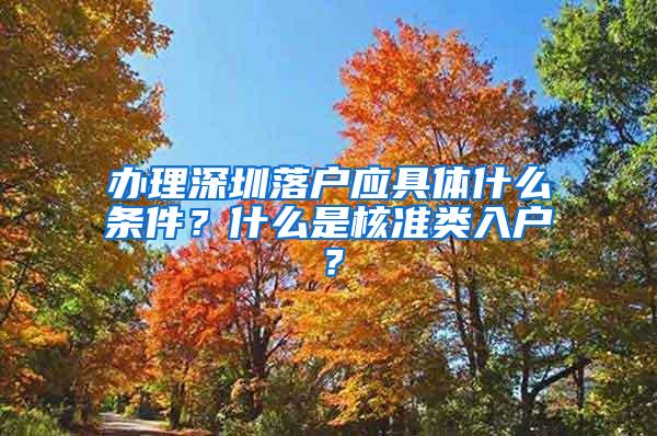 办理深圳落户应具体什么条件？什么是核准类入户？