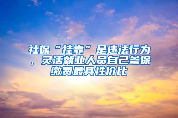 社保“挂靠”是违法行为，灵活就业人员自己参保缴费最具性价比