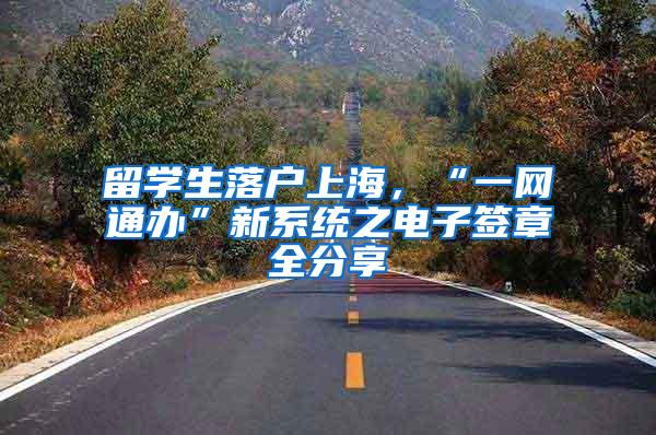 留学生落户上海，“一网通办”新系统之电子签章全分享