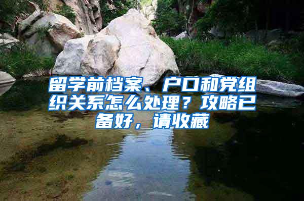 留学前档案、户口和党组织关系怎么处理？攻略已备好，请收藏