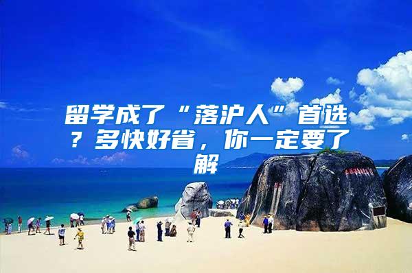 留学成了“落沪人”首选？多快好省，你一定要了解
