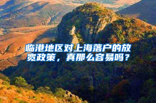 临港地区对上海落户的放宽政策，真那么容易吗？