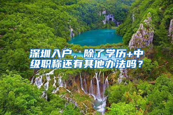 深圳入户，除了学历+中级职称还有其他办法吗？