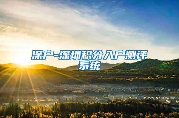 深户-深圳积分入户测评系统