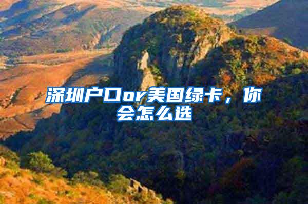 深圳户口or美国绿卡，你会怎么选