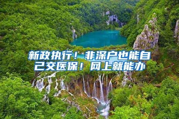 新政执行！非深户也能自己交医保！网上就能办