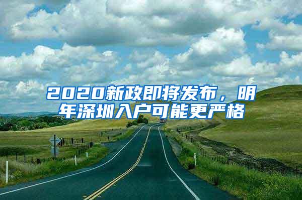 2020新政即将发布，明年深圳入户可能更严格