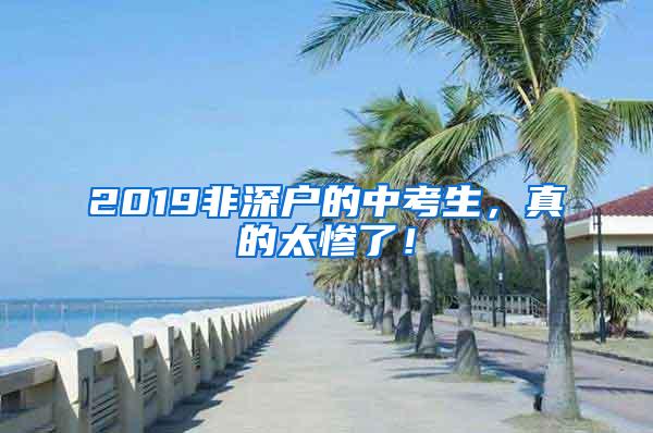 2019非深户的中考生，真的太惨了！