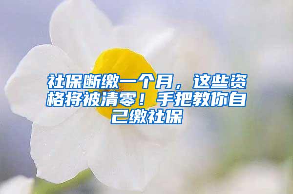 社保断缴一个月，这些资格将被清零！手把教你自己缴社保