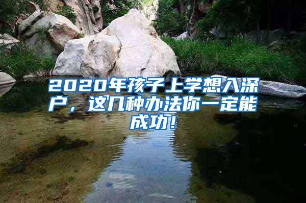 2020年孩子上学想入深户，这几种办法你一定能成功！