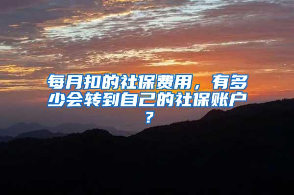 每月扣的社保费用，有多少会转到自己的社保账户？