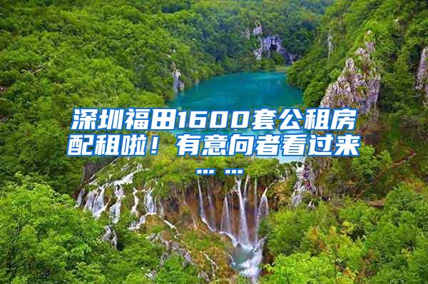 深圳福田1600套公租房配租啦！有意向者看过来……