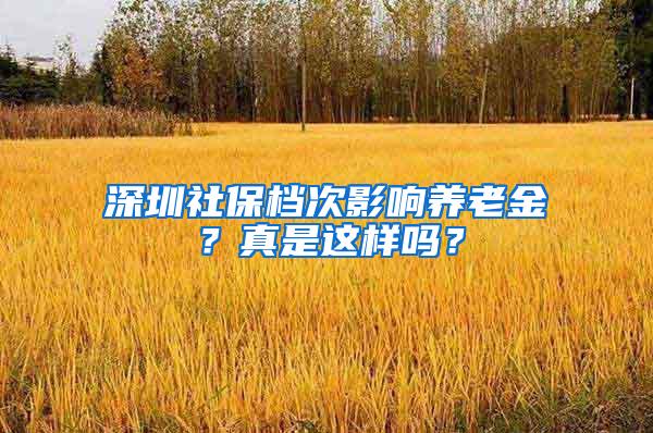 深圳社保档次影响养老金？真是这样吗？