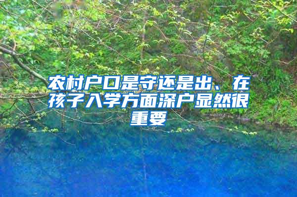 农村户口是守还是出、在孩子入学方面深户显然很重要