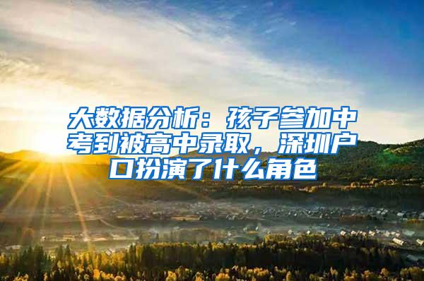 大数据分析：孩子参加中考到被高中录取，深圳户口扮演了什么角色
