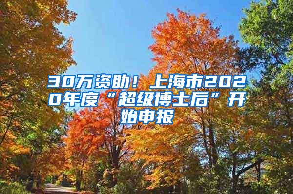 30万资助！上海市2020年度“超级博士后”开始申报
