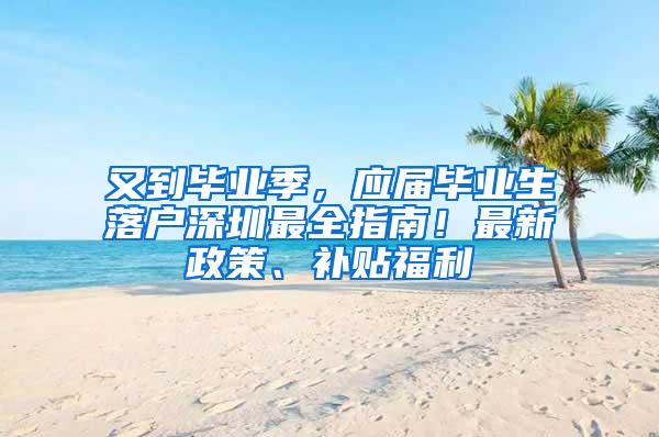 又到毕业季，应届毕业生落户深圳最全指南！最新政策、补贴福利