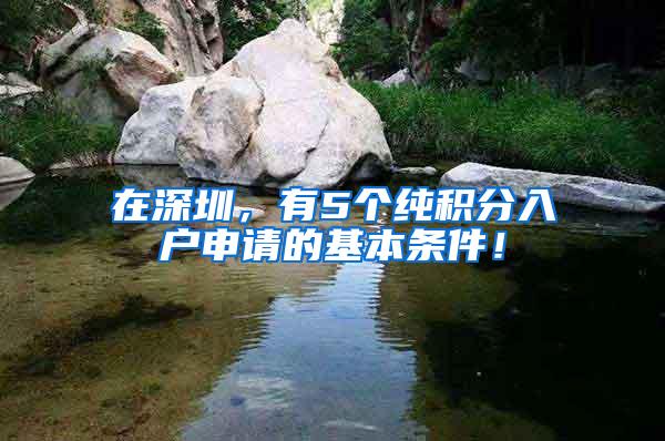 在深圳，有5个纯积分入户申请的基本条件！