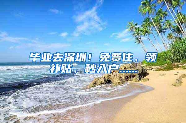 毕业去深圳！免费住、领补贴、秒入户......