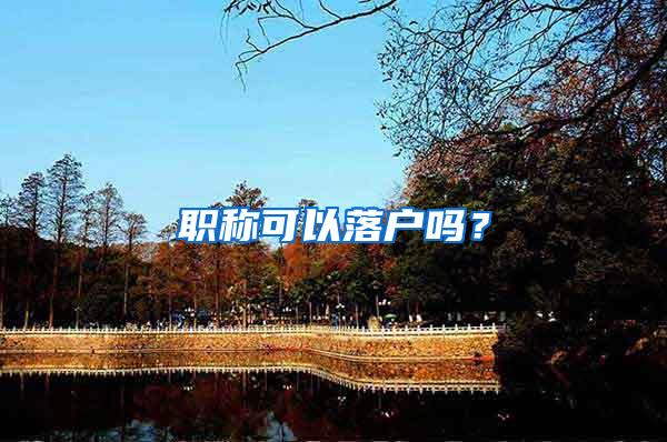 职称可以落户吗？