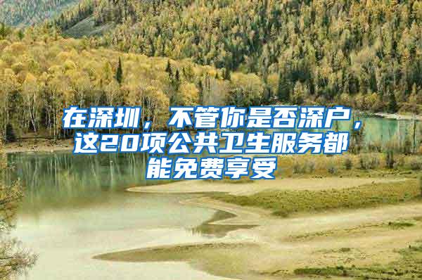 在深圳，不管你是否深户，这20项公共卫生服务都能免费享受