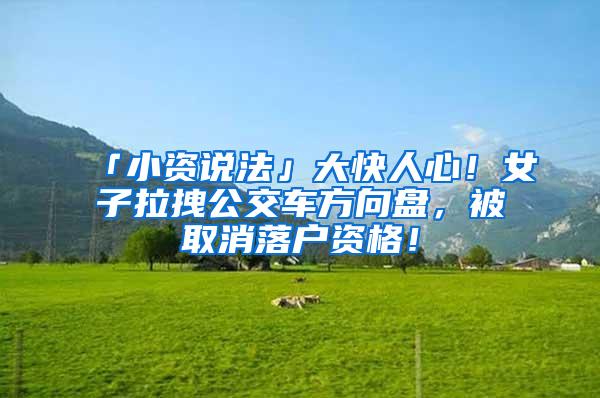 「小资说法」大快人心！女子拉拽公交车方向盘，被取消落户资格！