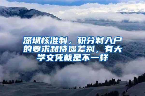 深圳核准制，积分制入户的要求和待遇差别，有大学文凭就是不一样