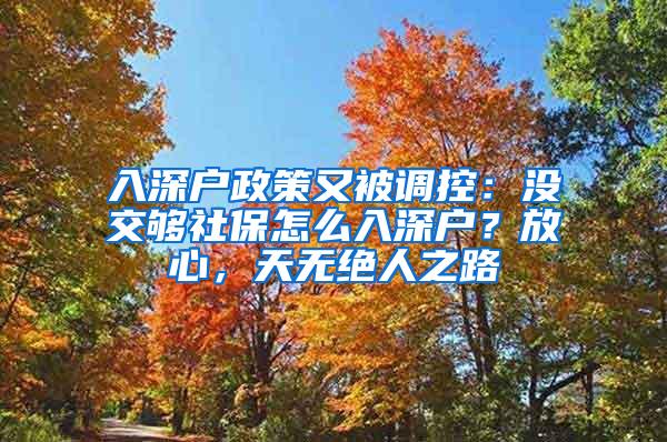 入深户政策又被调控：没交够社保怎么入深户？放心，天无绝人之路