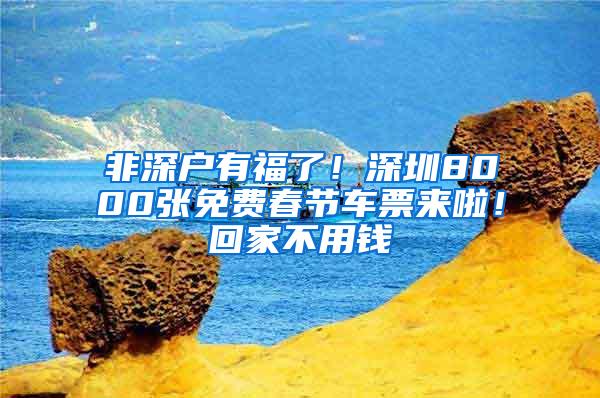 非深户有福了！深圳8000张免费春节车票来啦！回家不用钱