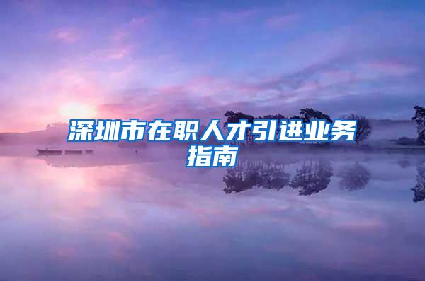 深圳市在职人才引进业务指南