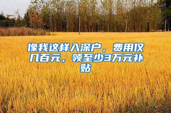 像我这样入深户，费用仅几百元，领至少3万元补贴