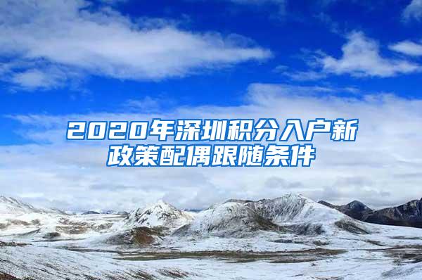 2020年深圳积分入户新政策配偶跟随条件