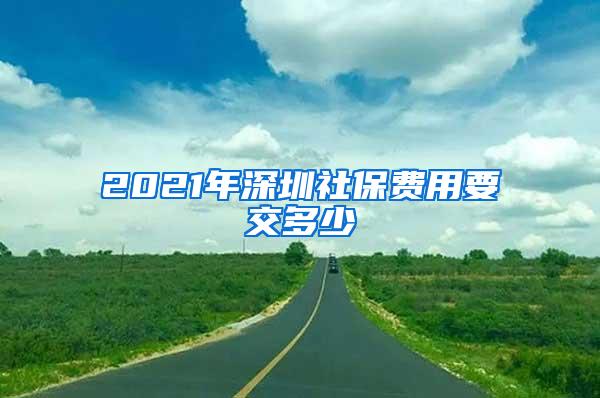 2021年深圳社保费用要交多少