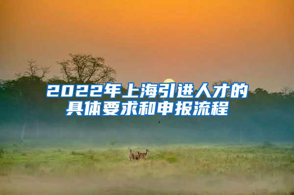 2022年上海引进人才的具体要求和申报流程