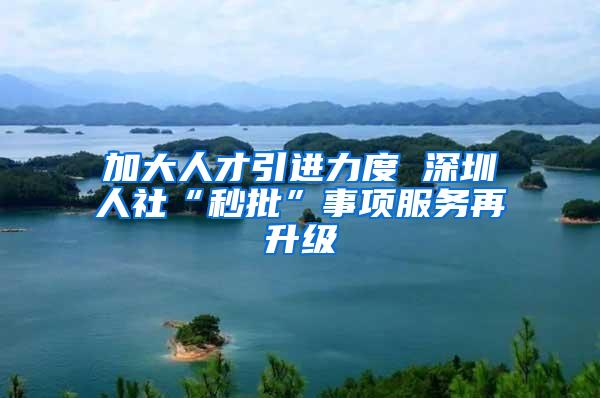 加大人才引进力度 深圳人社“秒批”事项服务再升级