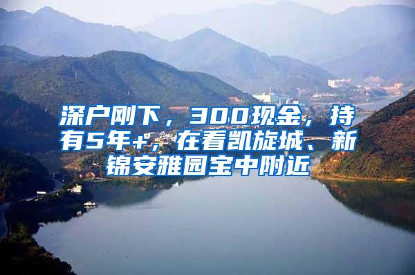 深户刚下，300现金，持有5年+，在看凯旋城、新锦安雅园宝中附近