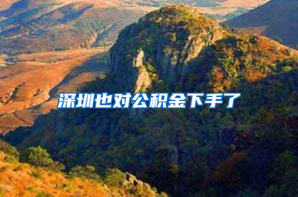 深圳也对公积金下手了