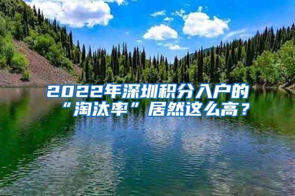 2022年深圳积分入户的“淘汰率”居然这么高？
