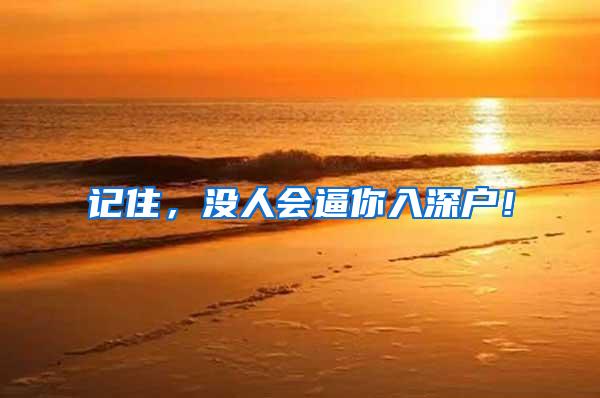 记住，没人会逼你入深户！