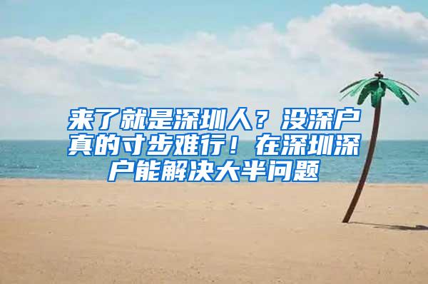 来了就是深圳人？没深户真的寸步难行！在深圳深户能解决大半问题